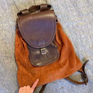 Arandu Capybara Leather Backpack Saddle Bag